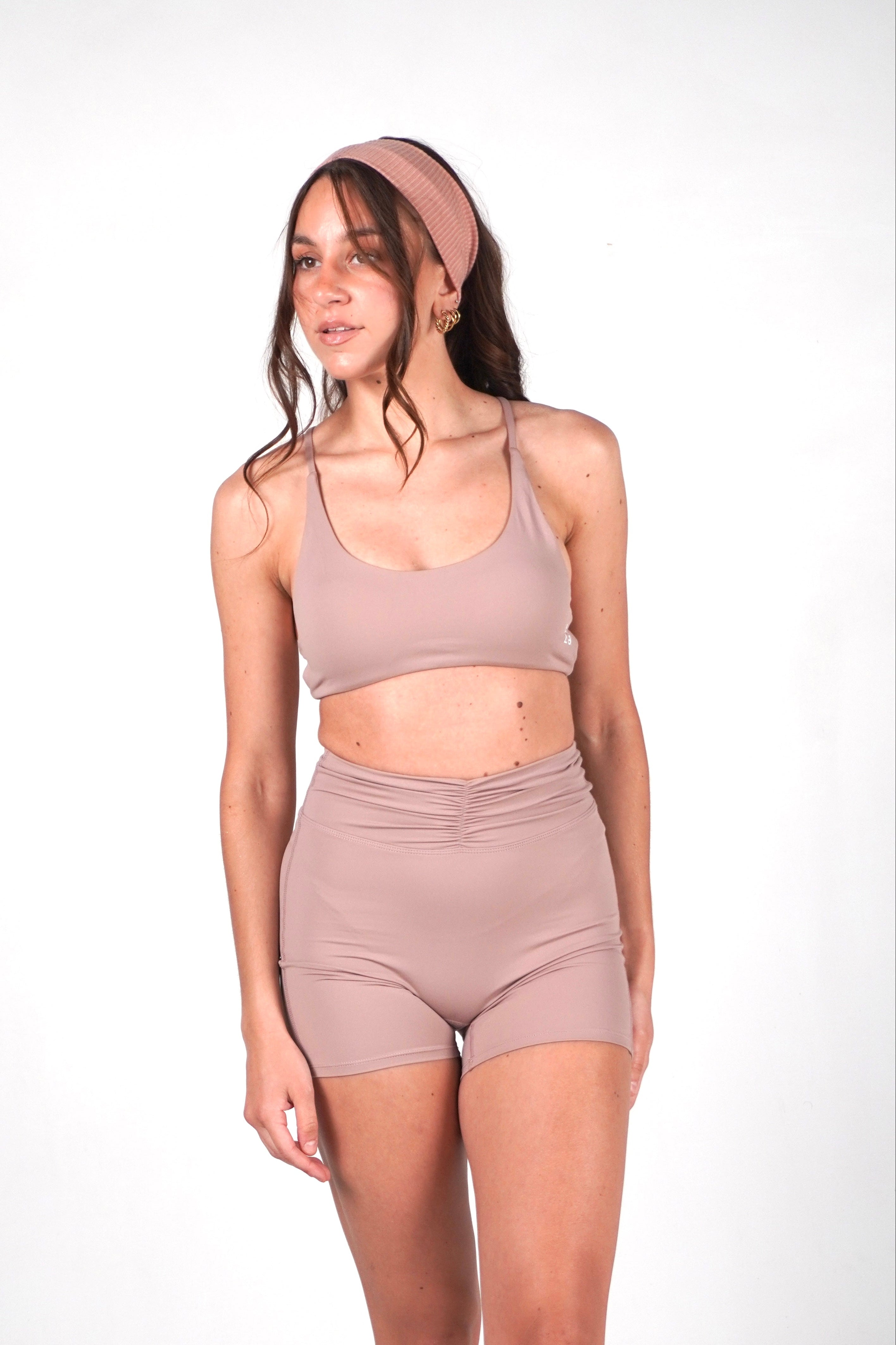 Aura Active Cross Top – Nude Rose