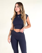 Top manica corta Eleganza Sportiva Blu Navy