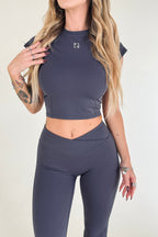 Top manica corta Eleganza Sportiva Blu Navy