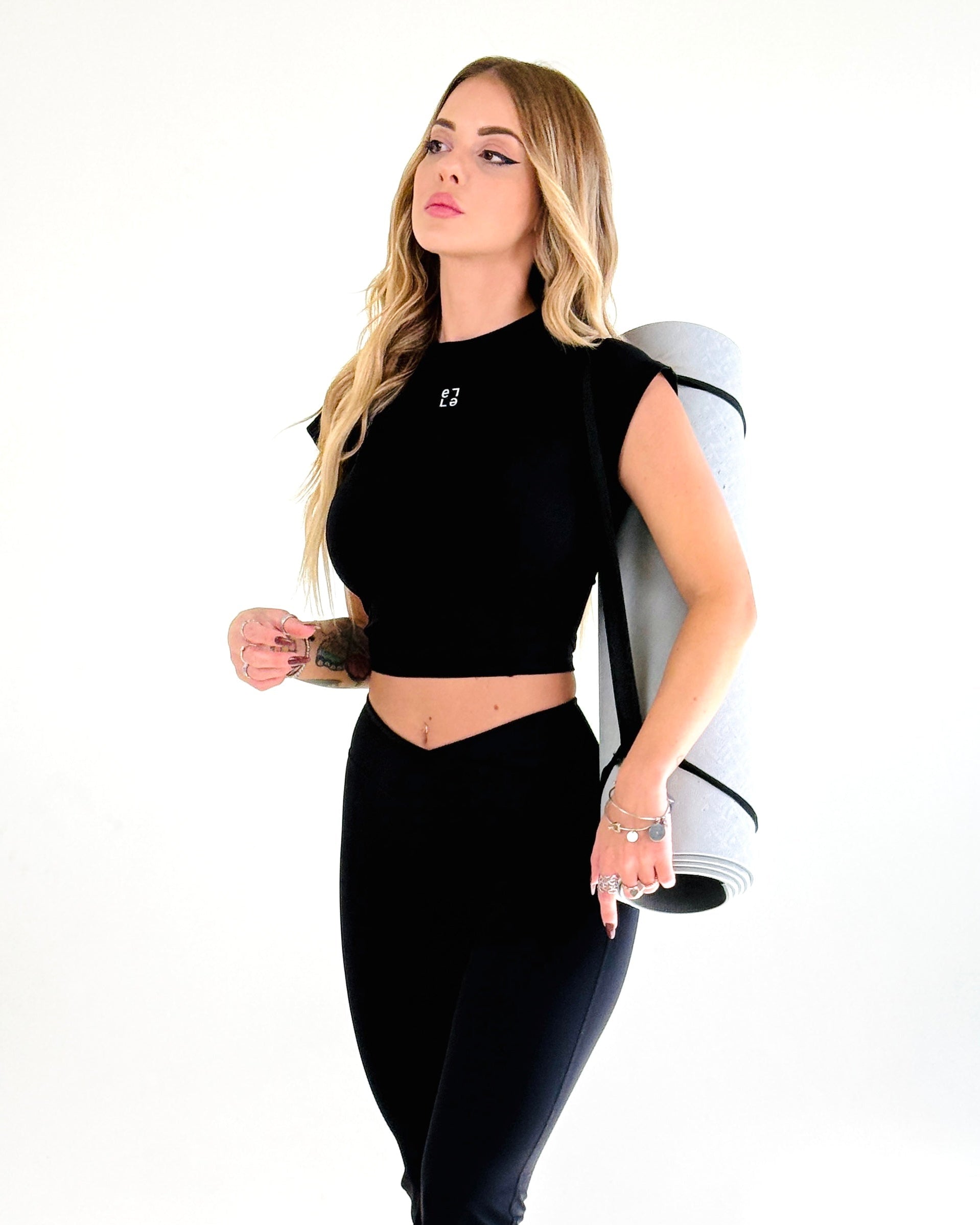 Top manica corta Eleganza Sportiva Nero