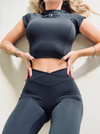 Top manica corta Eleganza Sportiva Nero
