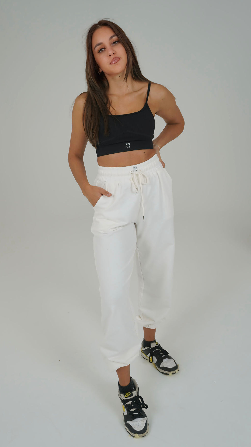 Joggers Abstract Bianco