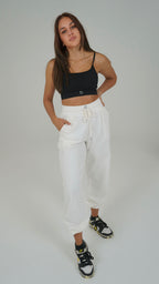 Joggers Abstract Bianco