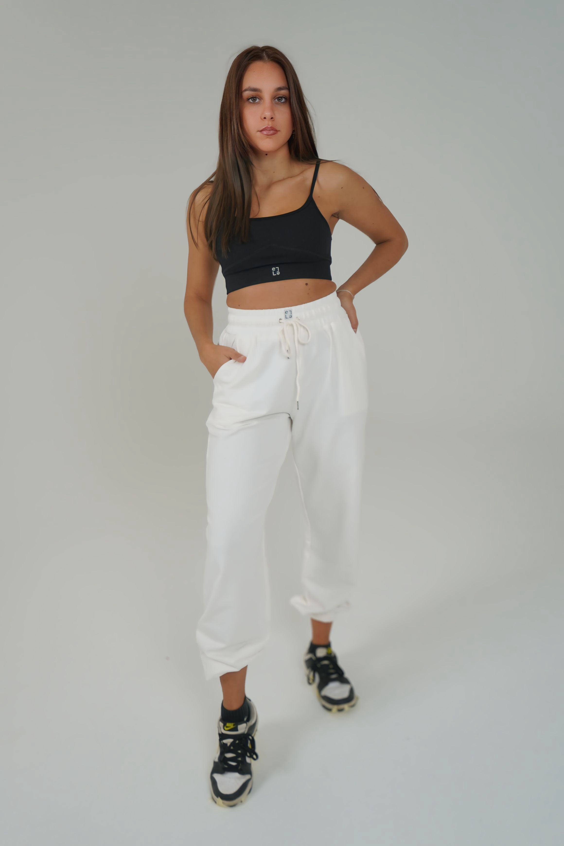 Joggers Abstract Bianco