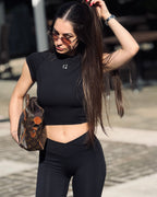 Top manica corta Eleganza Sportiva Nero
