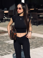 Top manica corta Eleganza Sportiva Nero
