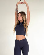 Top manica corta Eleganza Sportiva Blu Navy