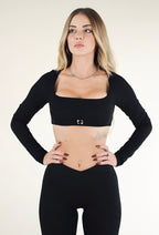 Top a manica lunga Eleganza Sportiva  Nero