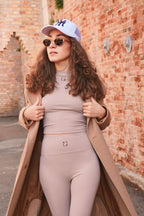 Top Abstratto Beige